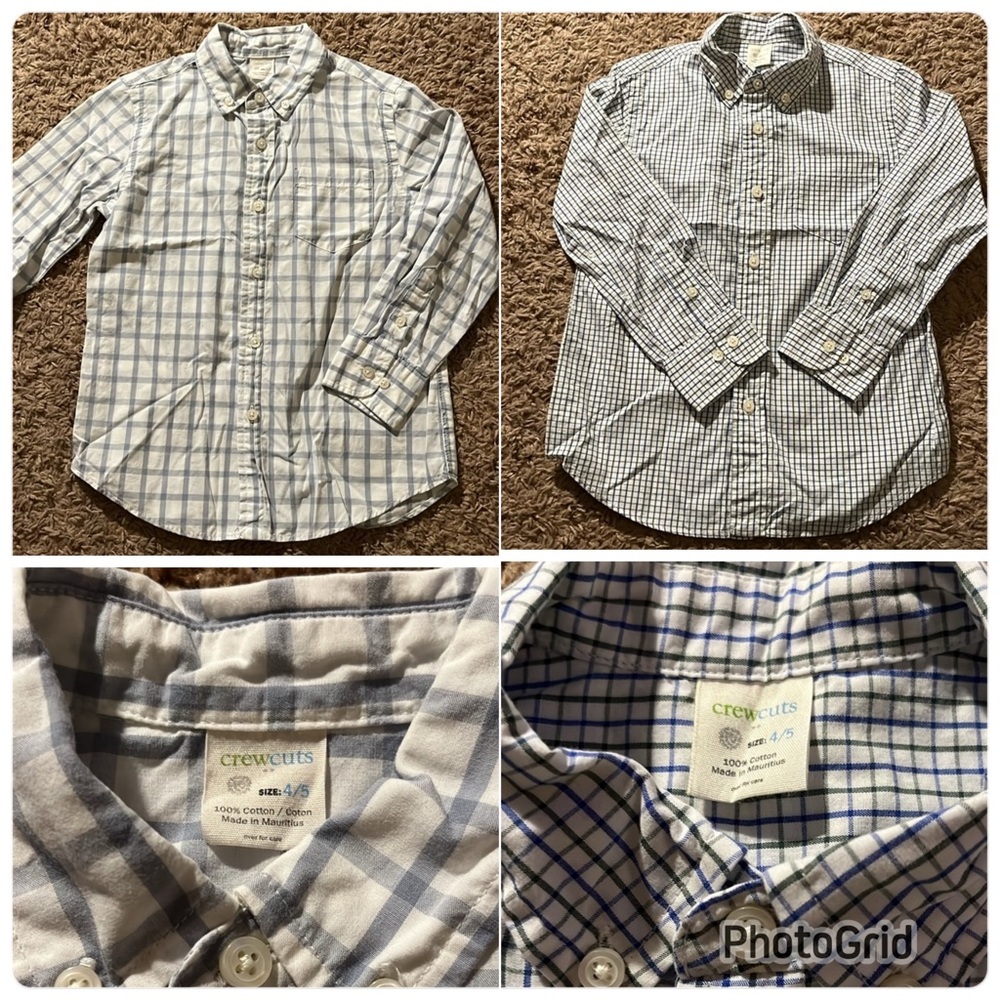 Lot of 2 Crewcuts size 4/5 button down shirts boys Crewcuts 😎